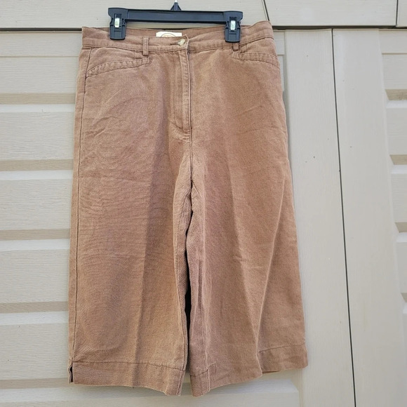 Talbots Women's Croped Pants Khaki Tan Irish Linen Blend Capri Sz 8 - Picture 10 of 10